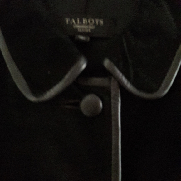 Talbots black soft suede cropped jacket size 14petite - Picture 2 of 7